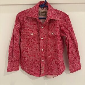 Roper Red Paisley Kids Button Down Shirt